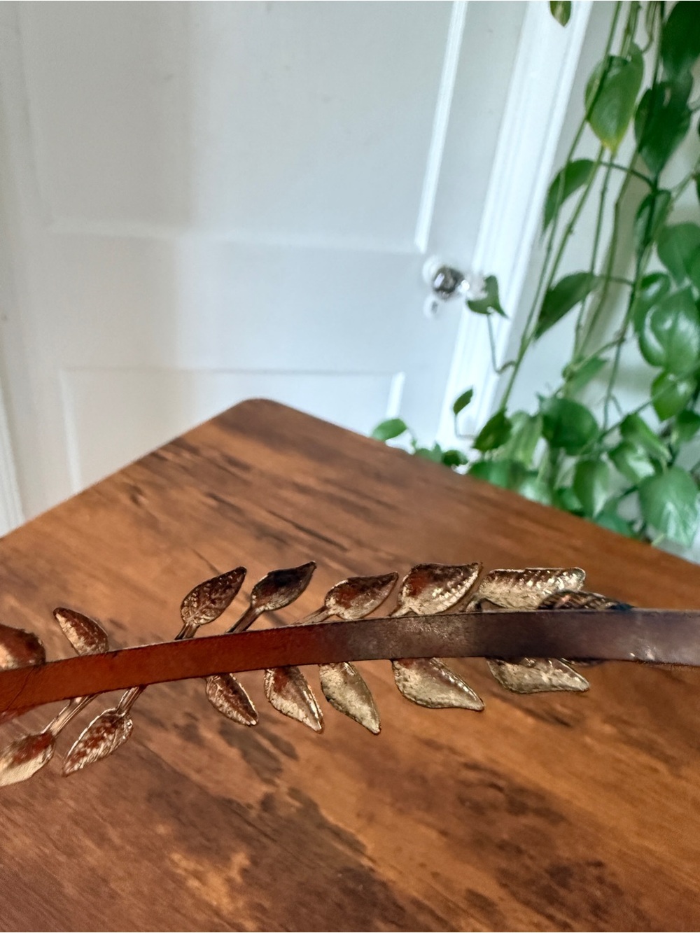 Gold Leaf Accent Headband - Women Accessories - Picture 7 of 11